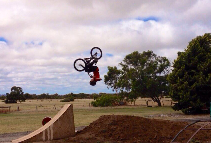Matt Adkins front flips