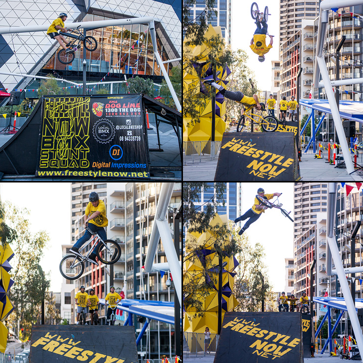 Freestyle Now bmx stunt show at Perth Arena dec 2015 photos Duncan Barnes