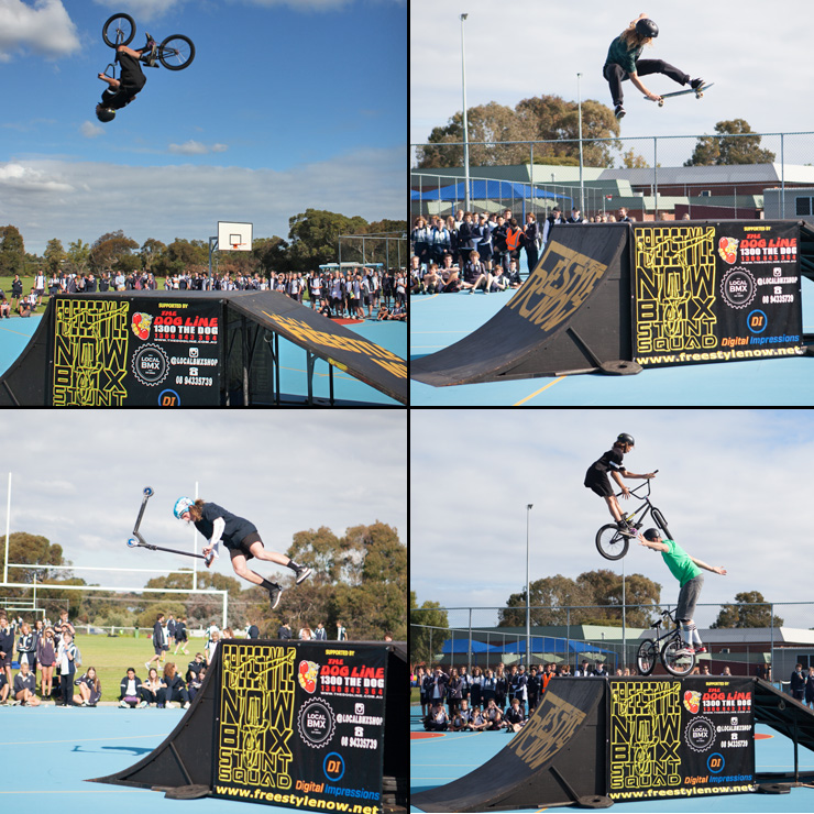 Freestyle Now stunt show duncraig high school June 2016 - BMX skateboard scooter