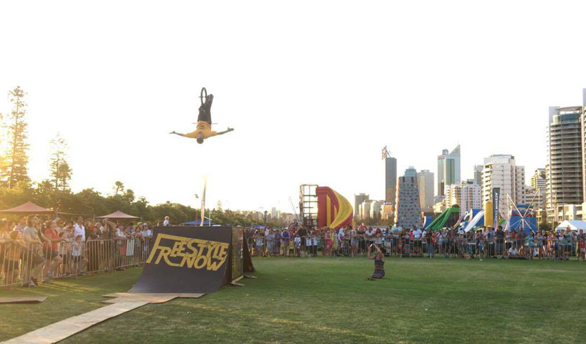 Freestyle Now bmx stunt show - Australia Day Perth Esplanade - Dylan Schmidt